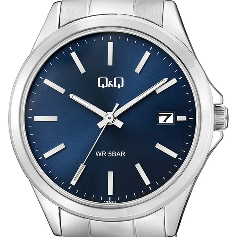 Q&Q Japan Quartz Blue Dial Silver-tone Men's Watch- A484J212Y